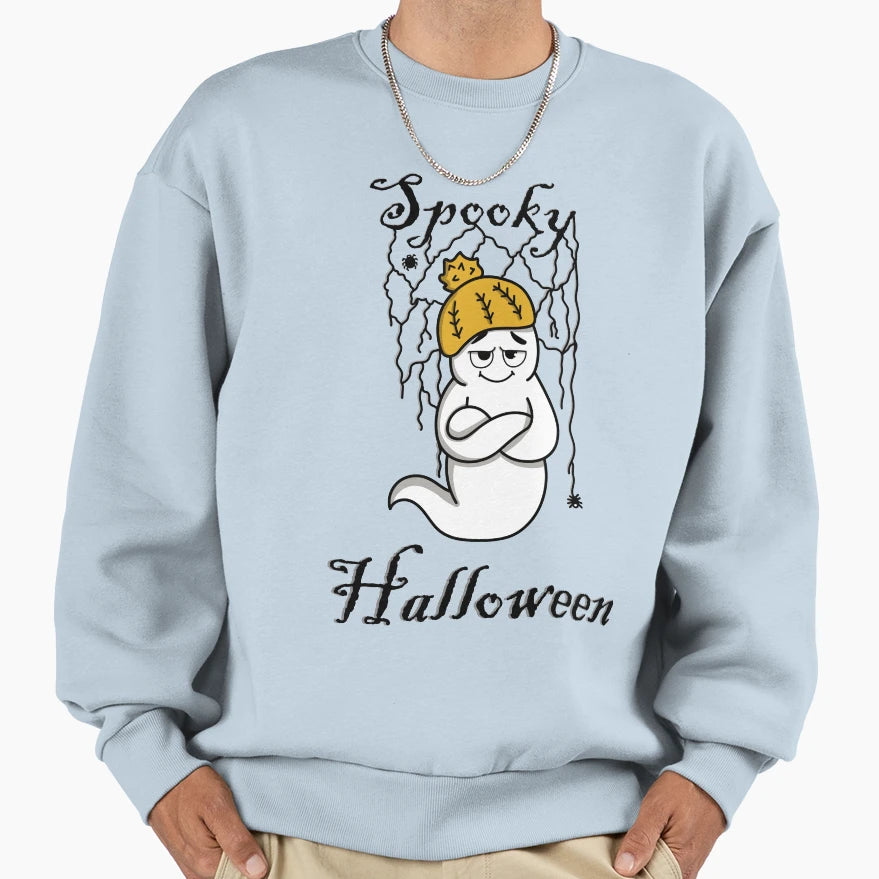 Spooky Halloween Ghost Sweatshirt - Minimalist Print Unisex - T-Shirt, Sweatshirt, Hoodie