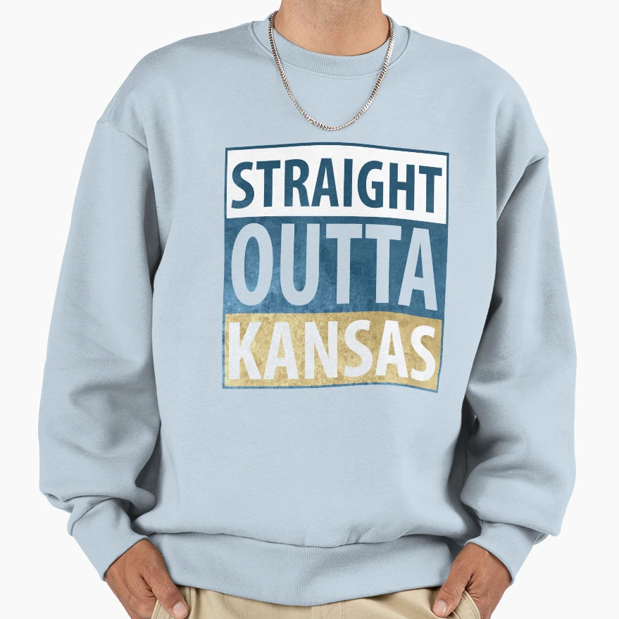 Straight Outta Kansas Sweatshirt - Custom Art Print Men Women - T-Shirt, Sweatshirt, Hoodie