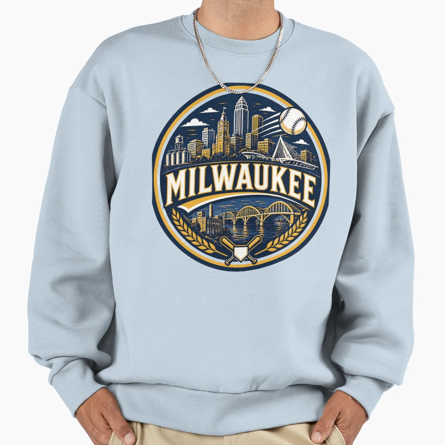 Milwaukee Baseball City Logo T-Shirt - Streetwear Style Men Women - T-Shirt, Sweatshirt, Hoodie