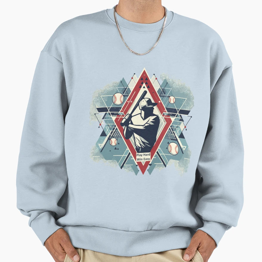 Geometric Baseball Art Sweatshirt - Trendy Graphic Men Women - T-Shirt, Sweatshirt, Hoodie