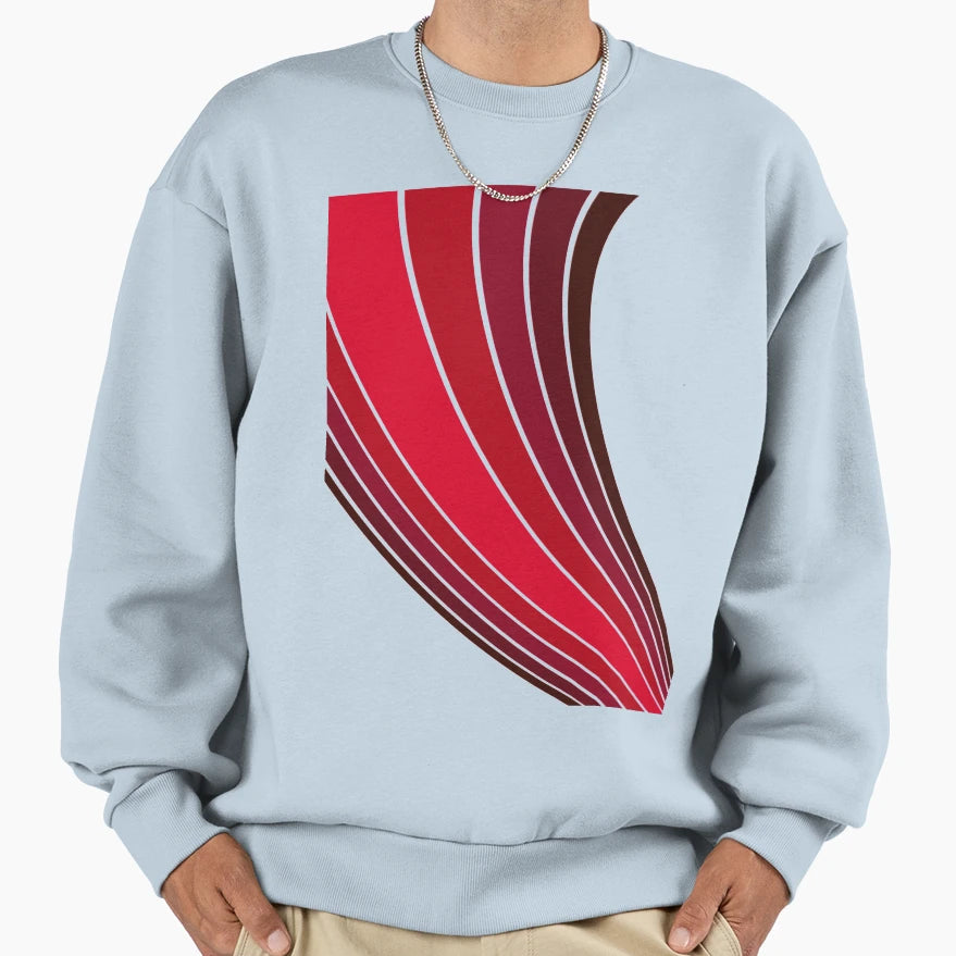 Stripes Abstract Red Art Sweatshirt - Unique Graphic Men Women - T-Shirt, Sweatshirt, Hoodie