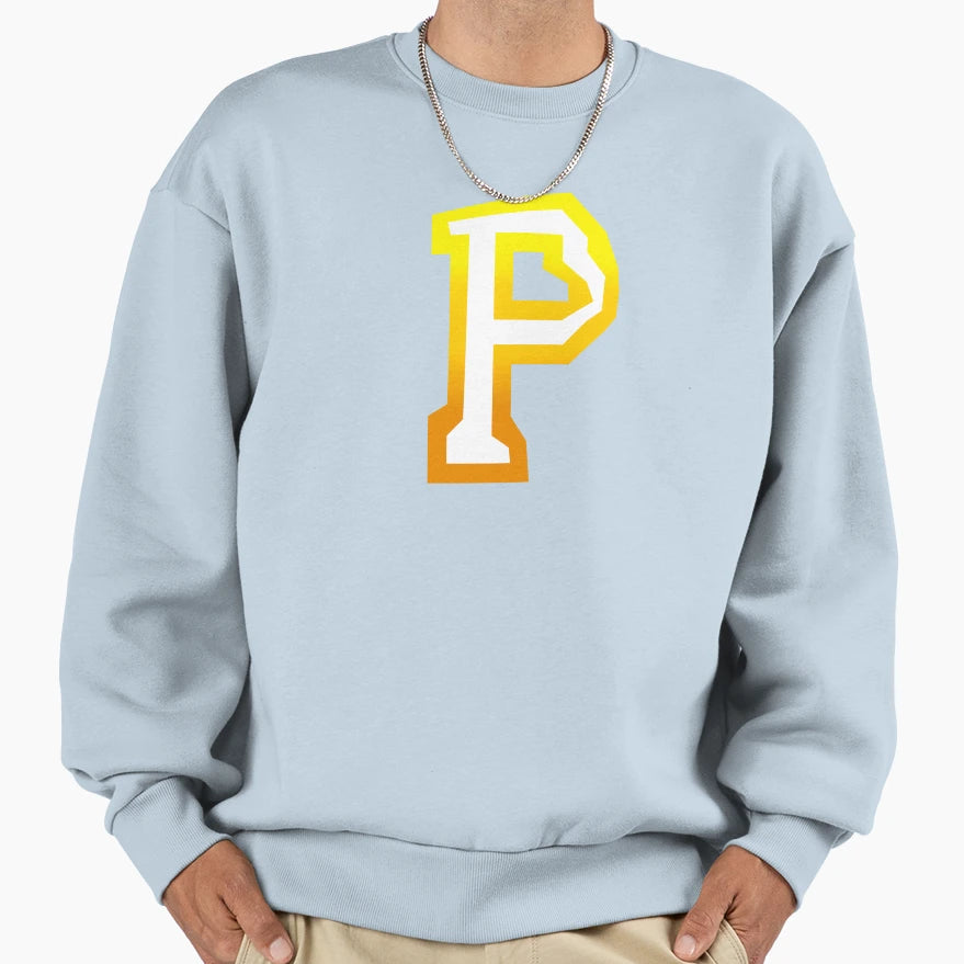 Golden Yellow Letter P Sweatshirt - Unique Graphic for Adults - T-Shirt, Sweatshirt, Hoodie