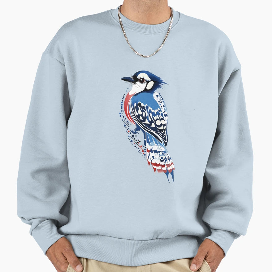 Birds North America Blue Jay Sweatshirt - Minimalist Print Unisex - T-Shirt, Sweatshirt, Hoodie