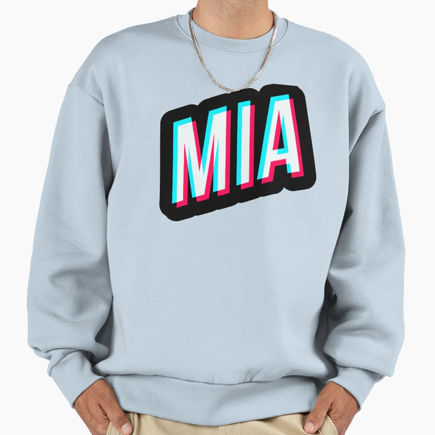 Mia Name Glitch Tik Tok Sweatshirt - Novelty Apparel for Adults - T-Shirt, Sweatshirt, Hoodie