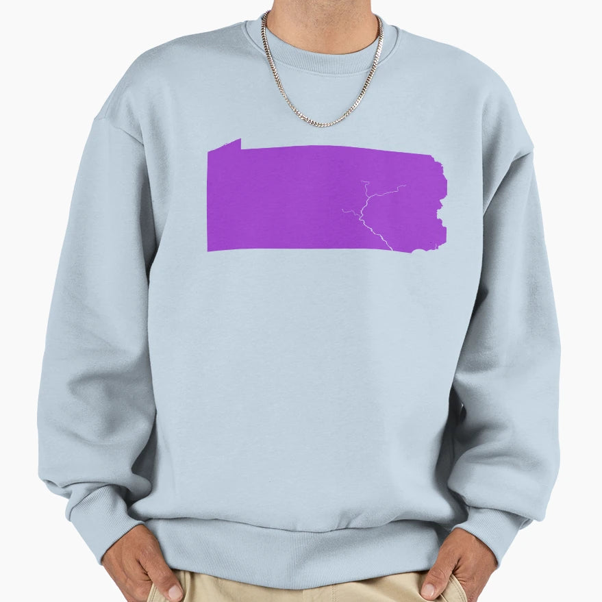 Purple Pennsylvania Sweatshirt - Custom Art Print for Adults - T-Shirt, Sweatshirt, Hoodie