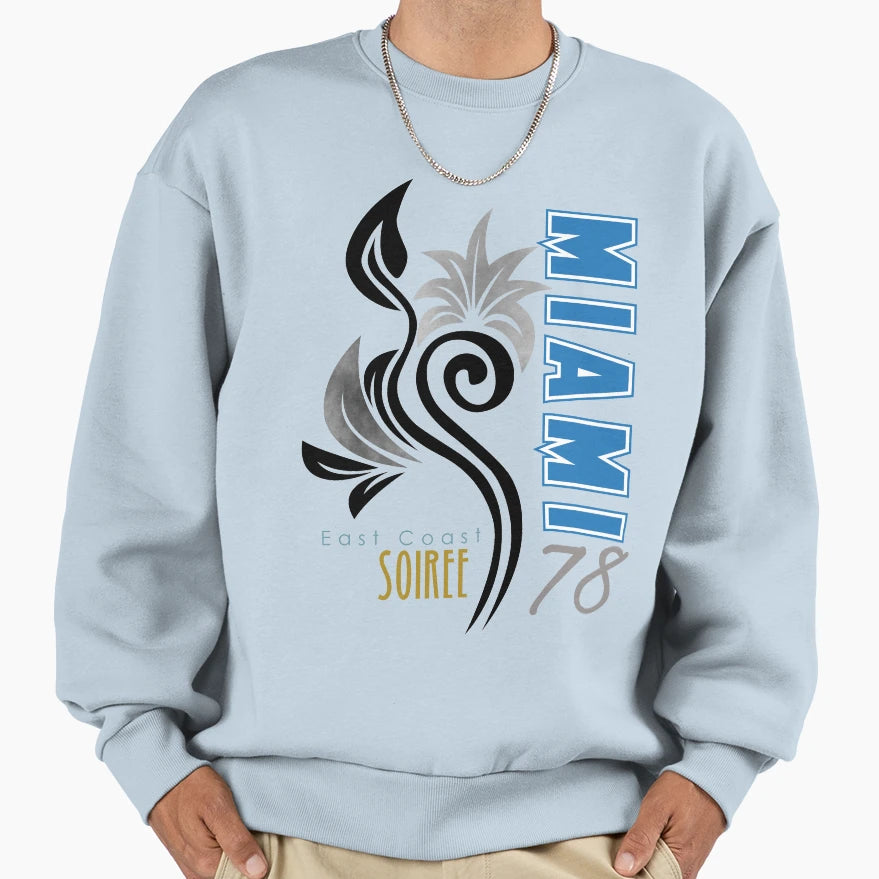 Miami Soiree Sweatshirt - Custom Art Print Men Women - T-Shirt, Sweatshirt, Hoodie