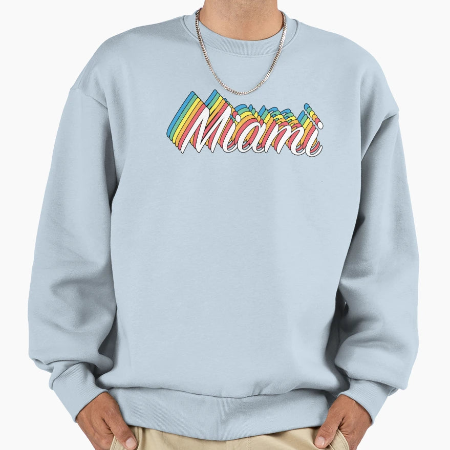 Miami Sweatshirt - Minimalist Print Men Women - T-Shirt, Sweatshirt, Hoodie