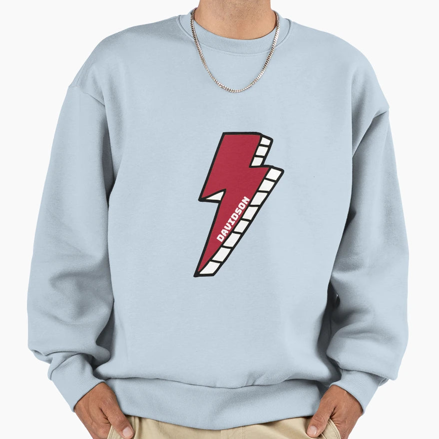 Davidson College Lightning Bolt Sweatshirt - Novelty Apparel for Adults - T-Shirt, Sweatshirt, Hoodie