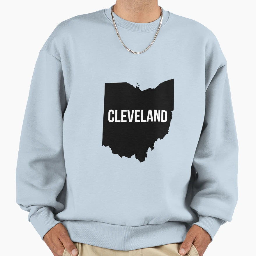 Cleveland Ohio Silhouette Sweatshirt - Custom Art Print for Adults - T-Shirt, Sweatshirt, Hoodie