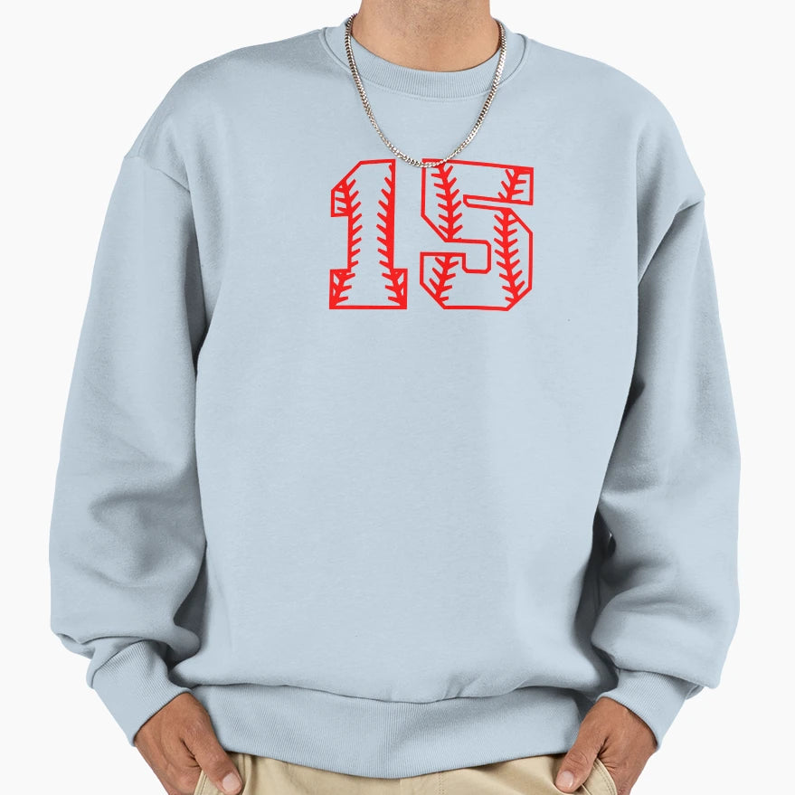 Baseball Number 15 Sweatshirt - Casual Everyday Wear Unisex - T-Shirt, Sweatshirt, Hoodie