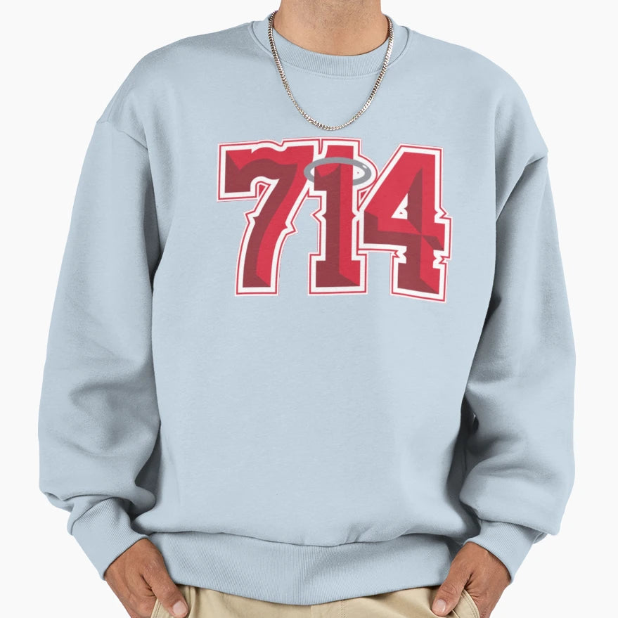 Baseball Anaheim 714 Area Code Sweatshirt - Trendy Graphic Men Women - T-Shirt, Sweatshirt, Hoodie