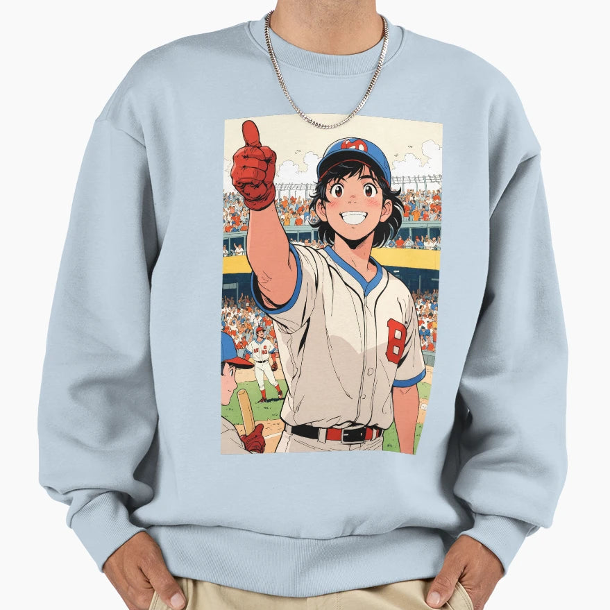 Baseball Player 90S Anime Sweatshirt - Casual Everyday Wear for Adults - T-Shirt, Sweatshirt, Hoodie