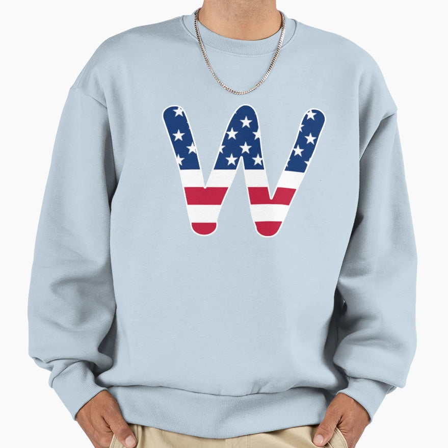 Letter W Capital Alphabet American Sweatshirt - Custom Art Print Unisex - T-Shirt, Sweatshirt, Hoodie