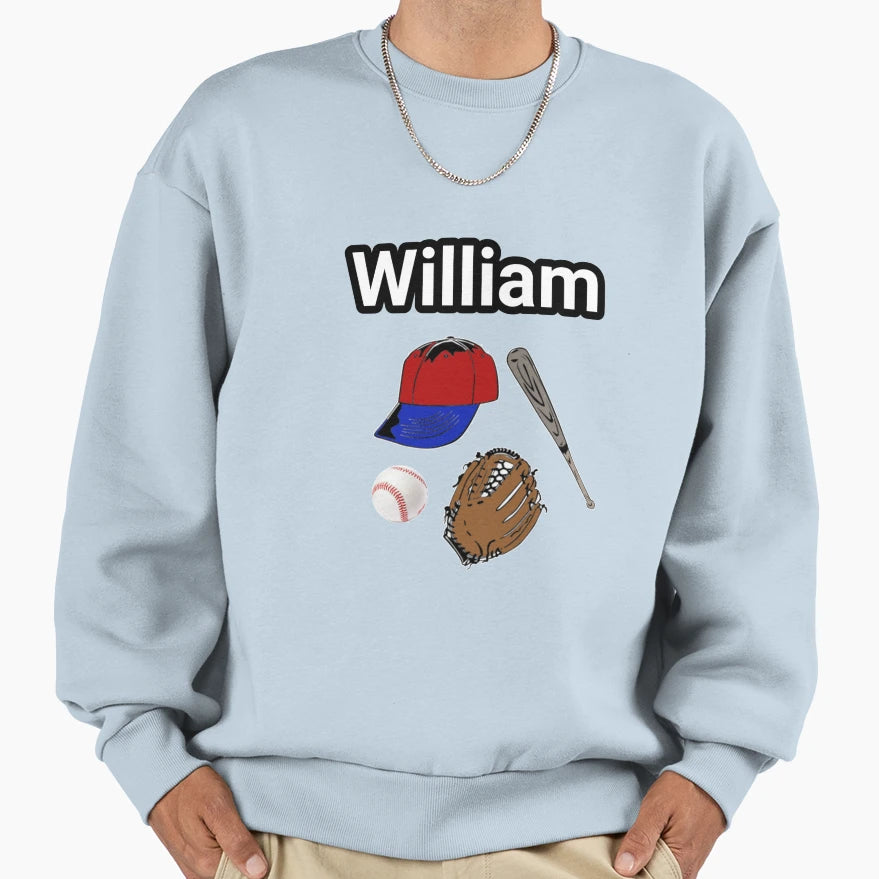 William Loves Baseball Sweatshirt - Unique Graphic Unisex - T-Shirt, Sweatshirt, Hoodie