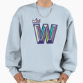 Crowned W Initial Sweatshirt - Minimalist Print for Adults - T-Shirt, Sweatshirt, Hoodie
