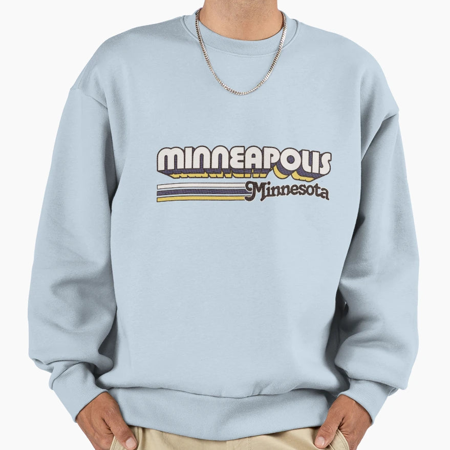 Minneapolis Mn City Stripes Sweatshirt - Novelty Apparel Unisex - T-Shirt, Sweatshirt, Hoodie