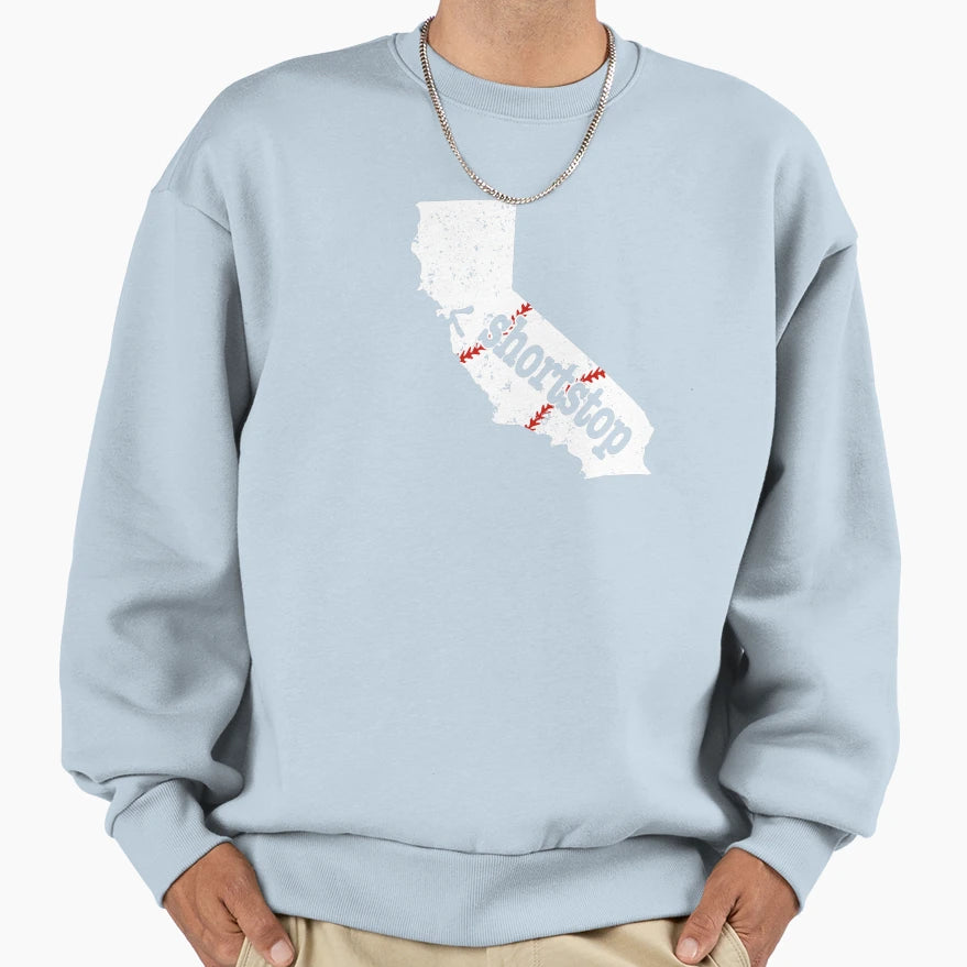 California Shortstop Baseball Sweatshirt - Aesthetic Graphic Unisex - T-Shirt, Sweatshirt, Hoodie
