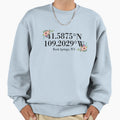 Rock Springs Wy Coordinates Sweatshirt - Novelty Apparel for Adults - T-Shirt, Sweatshirt, Hoodie