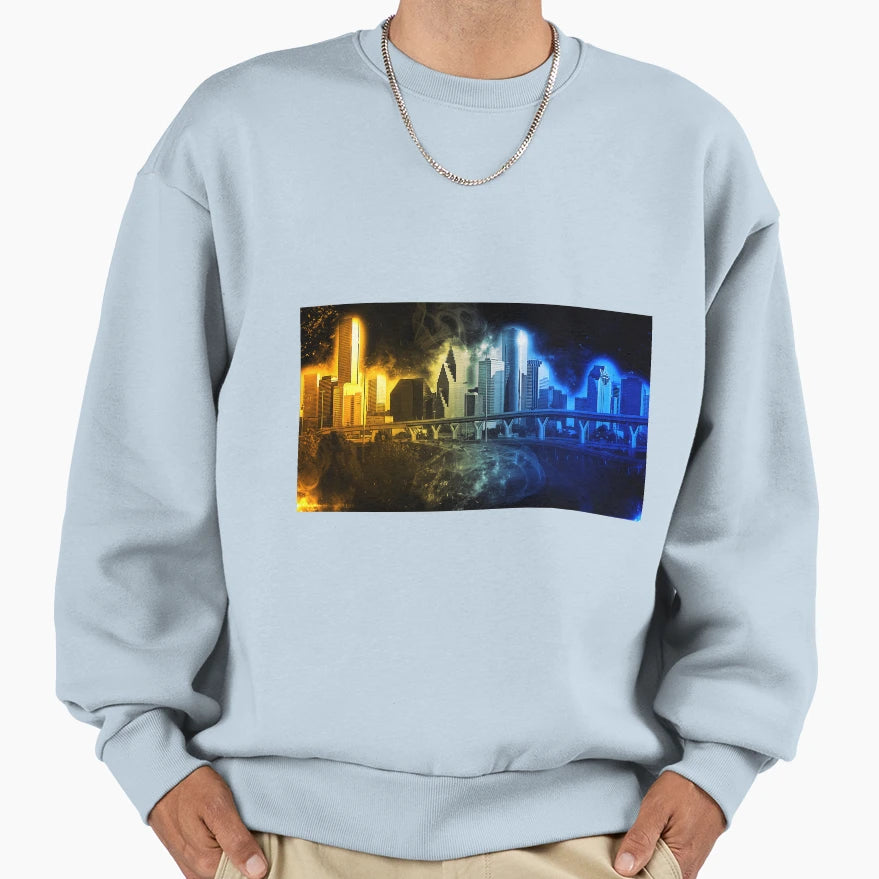 Houston Skyline Sweatshirt - Custom Art Print Unisex - T-Shirt, Sweatshirt, Hoodie