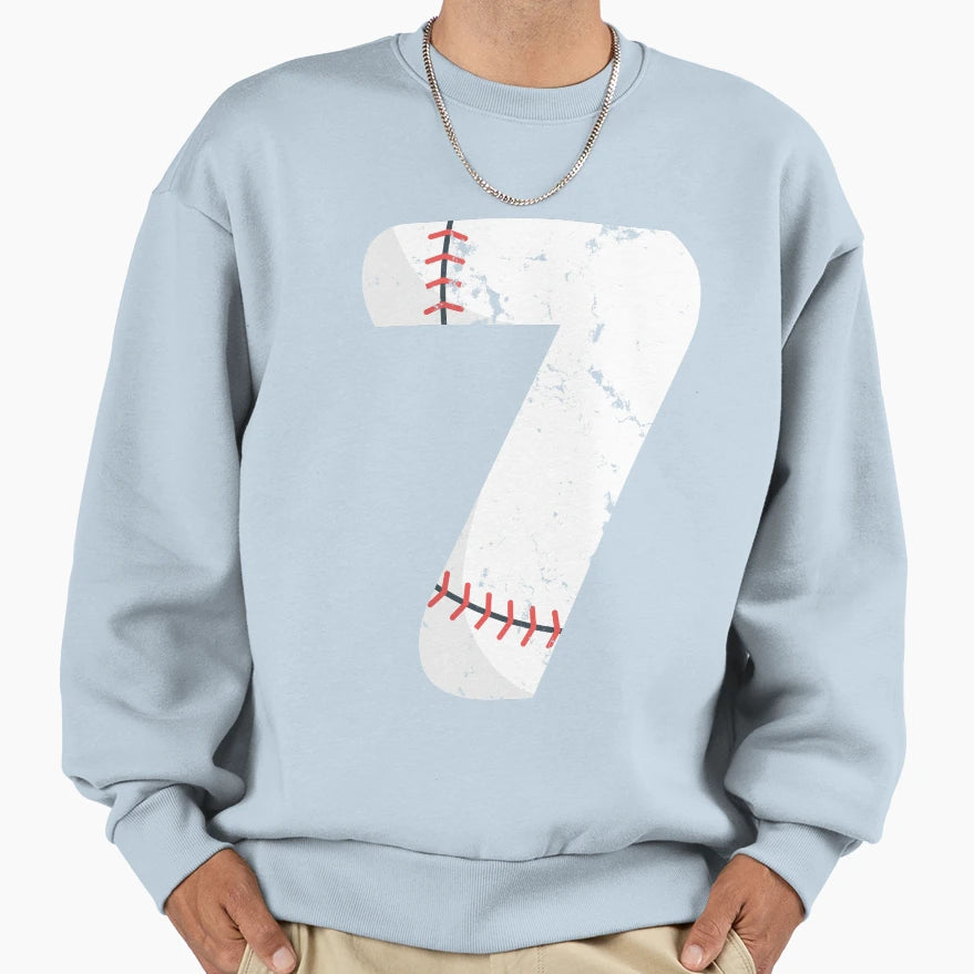 7 Birthday Baseball Number 7 Sweatshirt - Graphic Print for Adults - T-Shirt, Sweatshirt, Hoodie