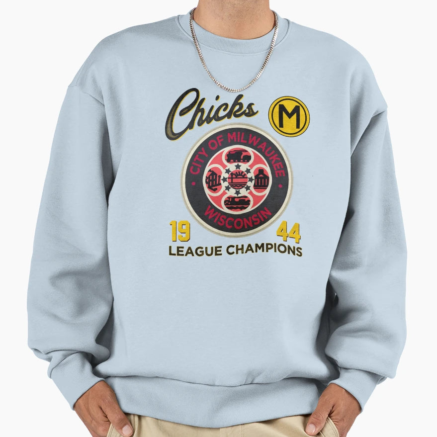 Milwaukee Chicks Aagpbl Patch Milwaukee Sweatshirt - Unique Graphic Unisex - T-Shirt, Sweatshirt, Hoodie