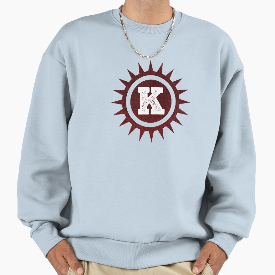 Monogram K Red Spike Logo Sweatshirt - Minimalist Print for Adults - T-Shirt, Sweatshirt, Hoodie