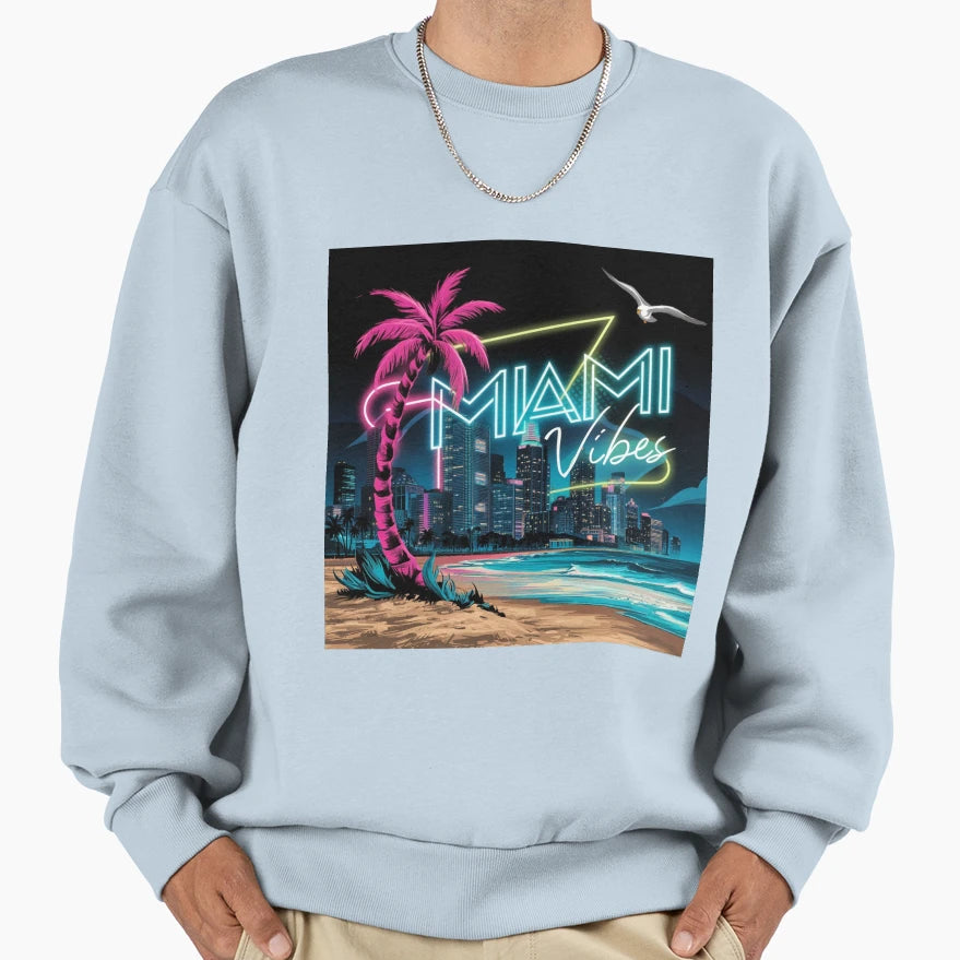 Miami Vibes Florida State Sweatshirt - Graphic Print Men Women - T-Shirt, Sweatshirt, Hoodie
