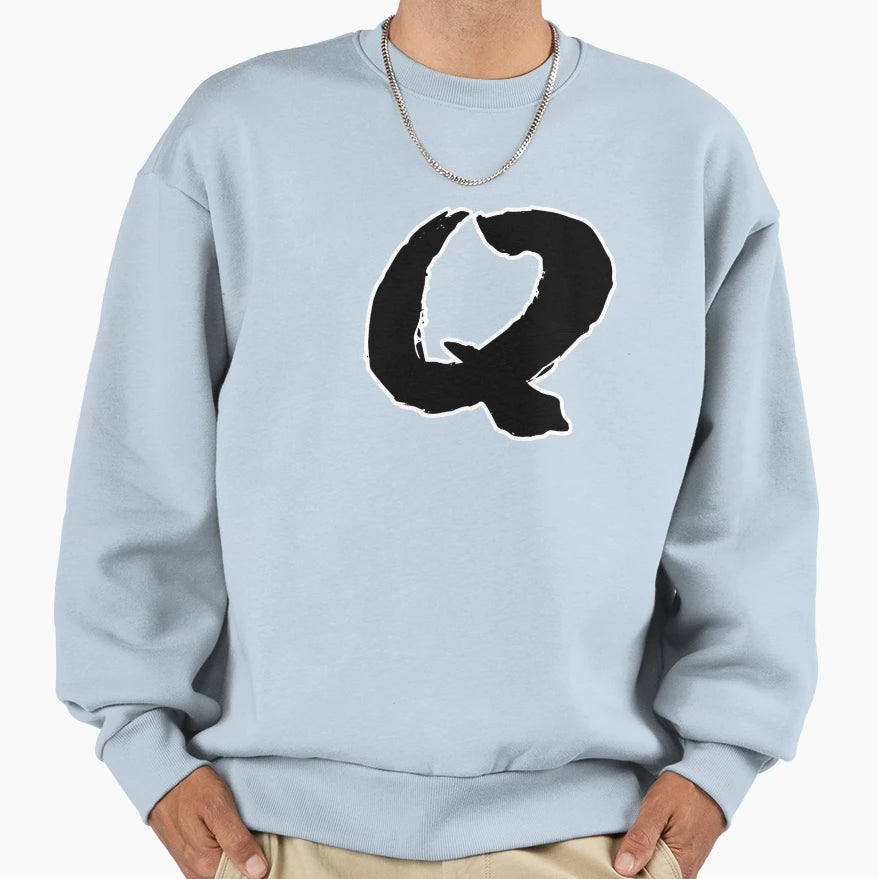 Q Slogan Handwriting Text Sweatshirt - Unique Graphic Men Women - T-Shirt, Sweatshirt, Hoodie