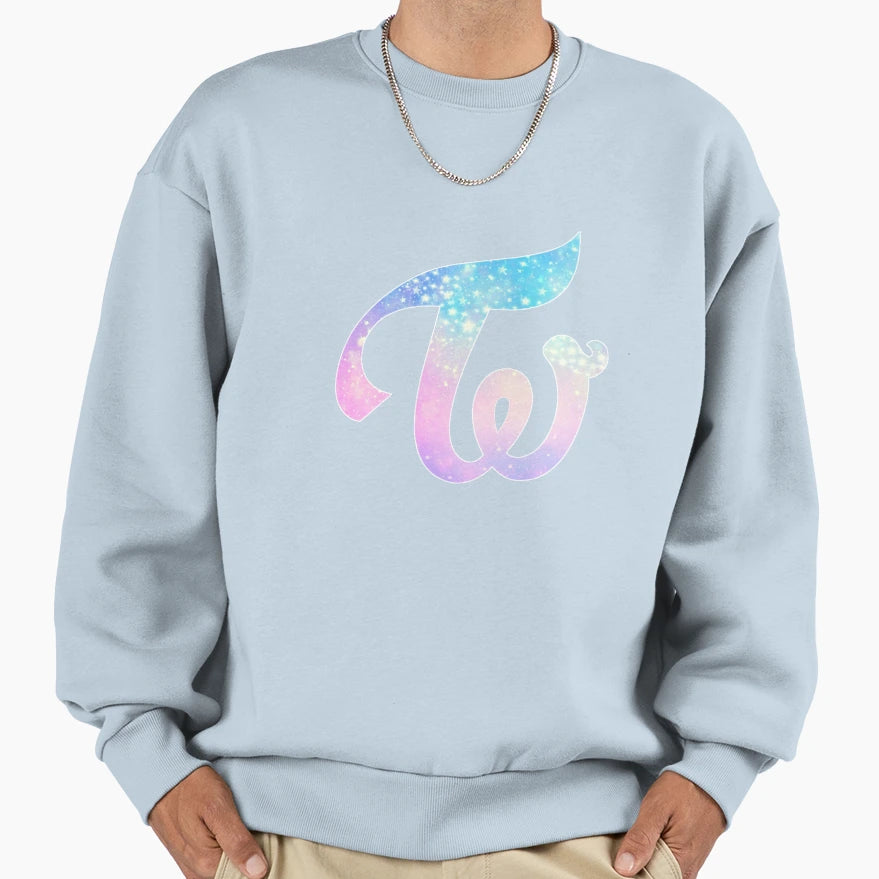 Twice Logo Pastel Galaxy Sweatshirt - Aesthetic Graphic for Adults - T-Shirt, Sweatshirt, Hoodie