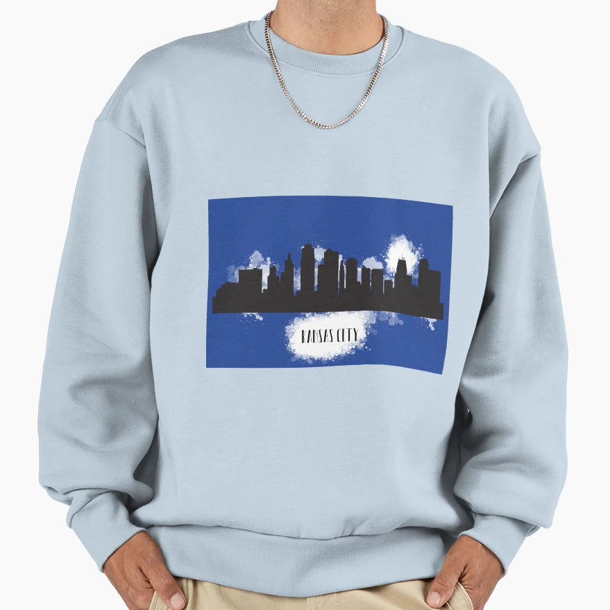 Kansas City Skyline Silhouette Sweatshirt - Fun Novelty Design for Adults - T-Shirt, Sweatshirt, Hoodie