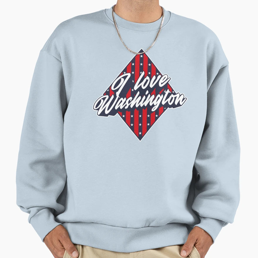 American National Flag I Love Sweatshirt - Minimalist Print Men Women - T-Shirt, Sweatshirt, Hoodie