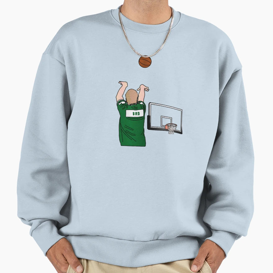 Bird 3 Point Warm Up Shoulder Cannon Sweatshirt - Graphic Print Unisex - T-Shirt, Sweatshirt, Hoodie