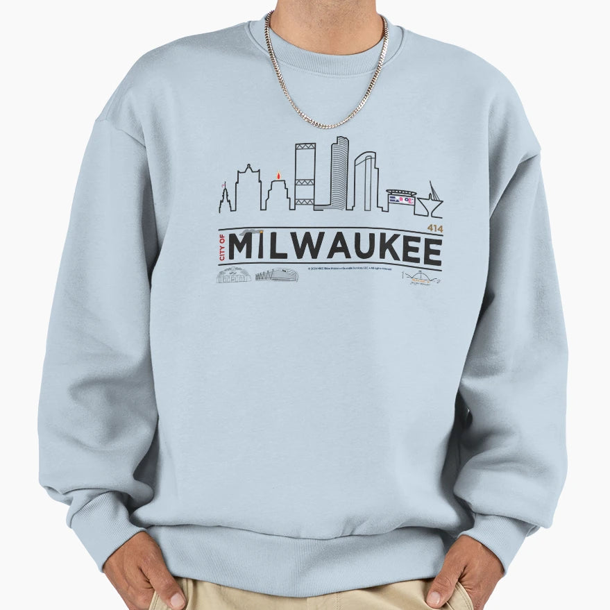 Mke City Skyline Milwaukee Wi Sweatshirt - Graphic Print for Adults - T-Shirt, Sweatshirt, Hoodie