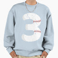 3 Birthday Baseball Number 3 Sweatshirt - Minimalist Print Unisex - T-Shirt, Sweatshirt, Hoodie