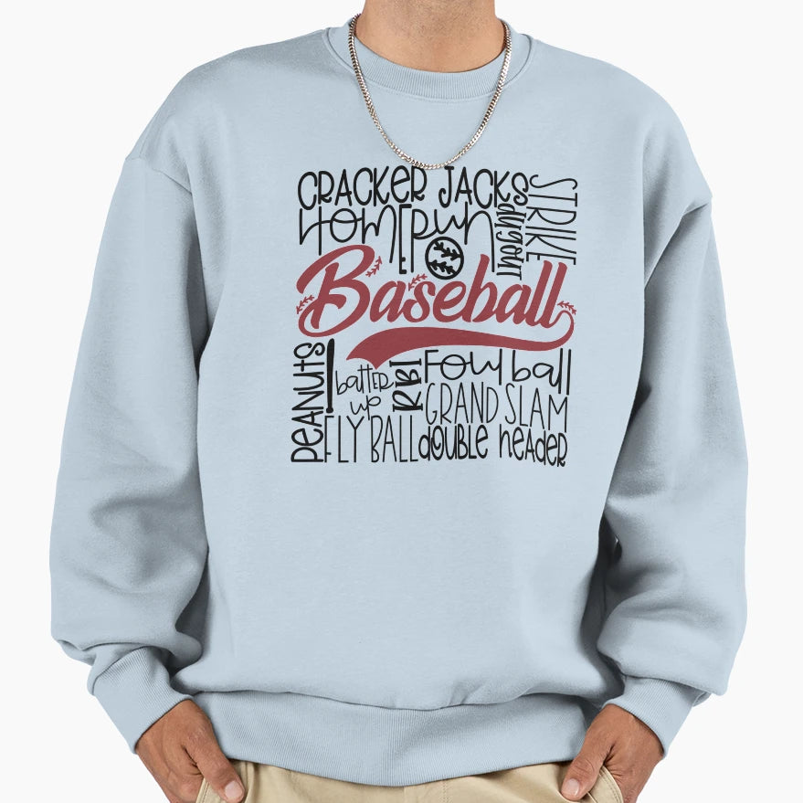 Baseball Sweatshirt - Novelty Apparel for Adults - T-Shirt, Sweatshirt, Hoodie