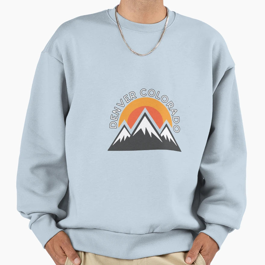 Denver Colorado Mountains Sweatshirt - Trendy Graphic for Adults - T-Shirt, Sweatshirt, Hoodie