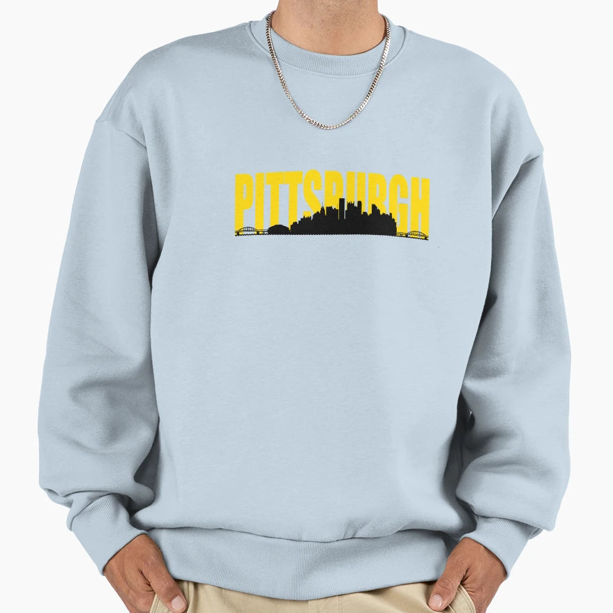 Pittsburgh City Skyline Sweatshirt - Trendy Graphic for Adults - T-Shirt, Sweatshirt, Hoodie