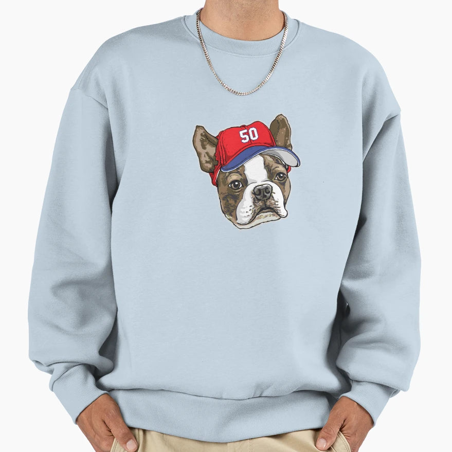 Bawstin Baseball Terrier Dog Sweatshirt - Casual Everyday Wear Men Women - T-Shirt, Sweatshirt, Hoodie