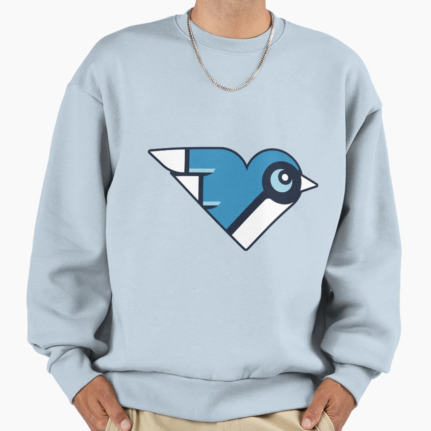 Bluejay Heart Sweatshirt - Minimalist Print for Adults - T-Shirt, Sweatshirt, Hoodie