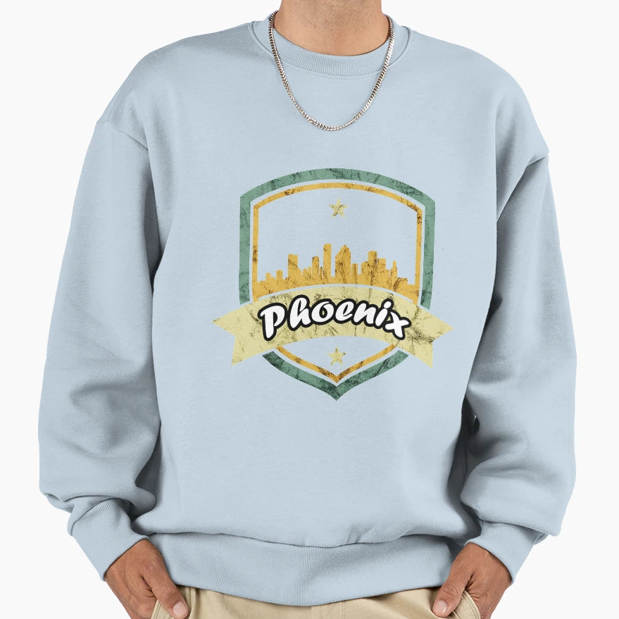 Phoenix Arizona Skyline City Emblem Sweatshirt - Unique Graphic Unisex - T-Shirt, Sweatshirt, Hoodie