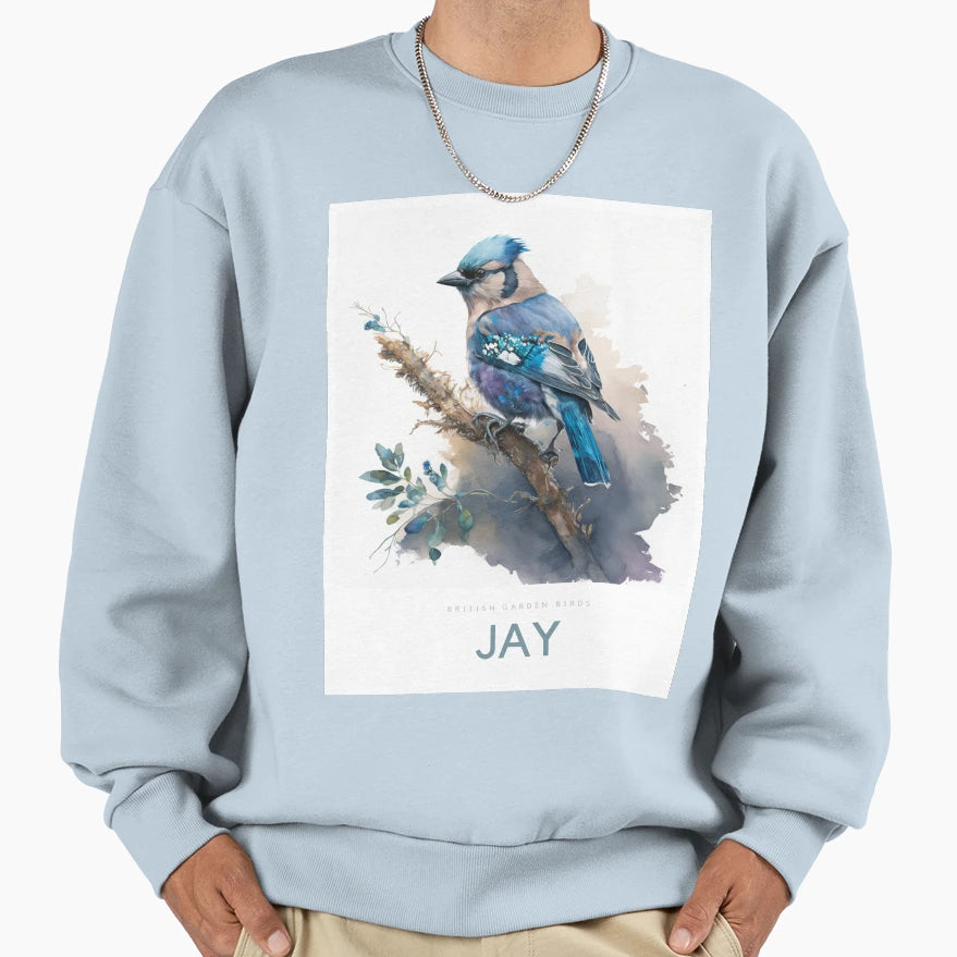 British Garden Birds Jay Sweatshirt - Novelty Apparel for Adults - T-Shirt, Sweatshirt, Hoodie