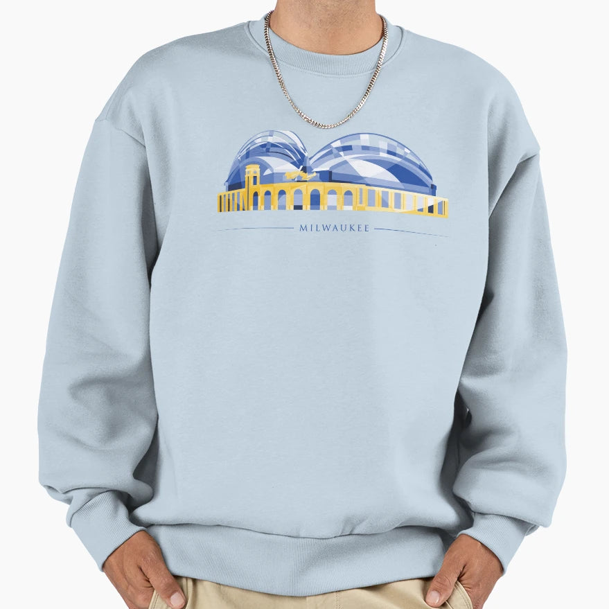 Milwaukee Baseball Stadium Polygonal Sweatshirt - Trendy Graphic for Adults - T-Shirt, Sweatshirt, Hoodie