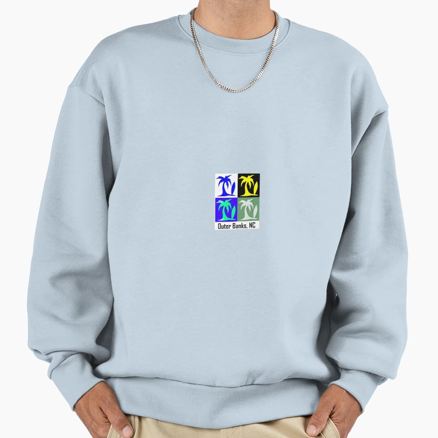 Palm And Surf Outer Banks Nc Sweatshirt - Novelty Apparel for Adults - T-Shirt, Sweatshirt, Hoodie