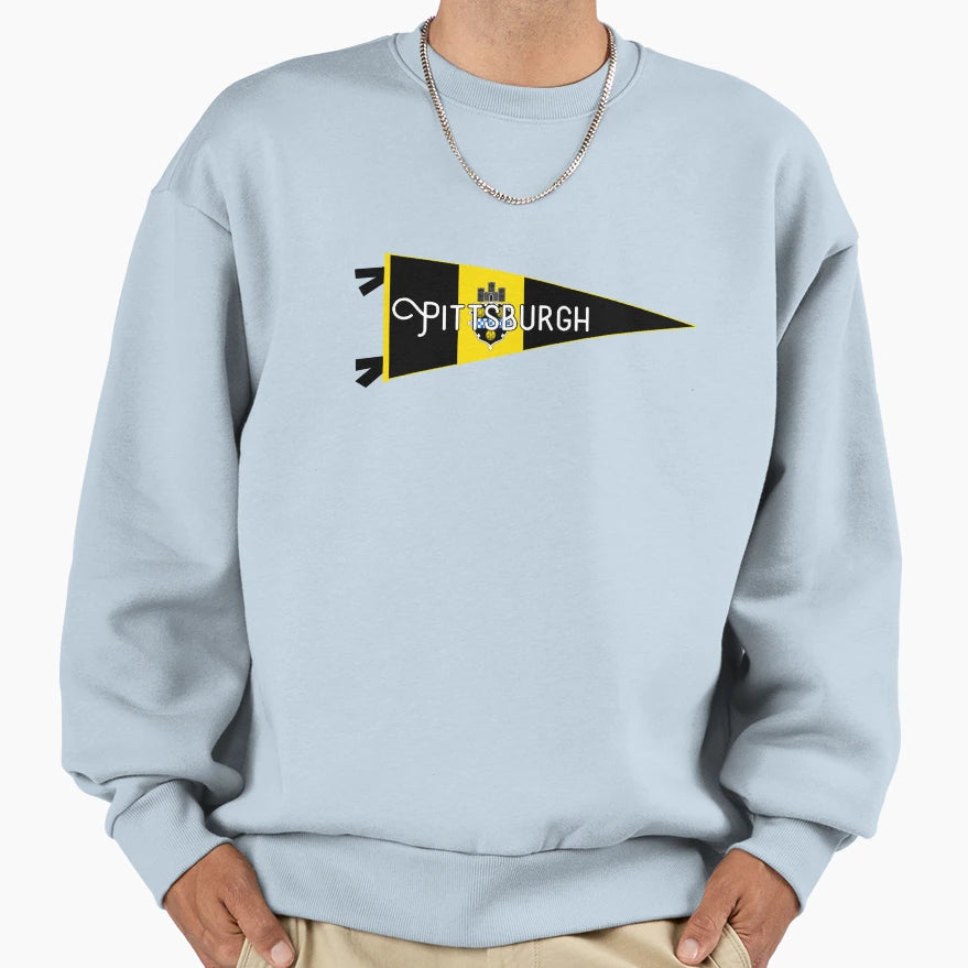 Pittsburgh Flag Pennant Sweatshirt - Custom Art Print Men Women - T-Shirt, Sweatshirt, Hoodie