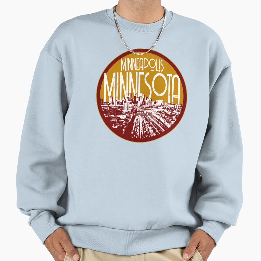 Minneapolis Skyline Decal Sweatshirt - Custom Art Print for Adults - T-Shirt, Sweatshirt, Hoodie