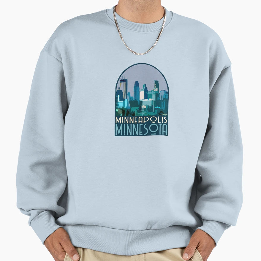 Minneapolis Minnesota Decal Sweatshirt - Minimalist Print Men Women - T-Shirt, Sweatshirt, Hoodie