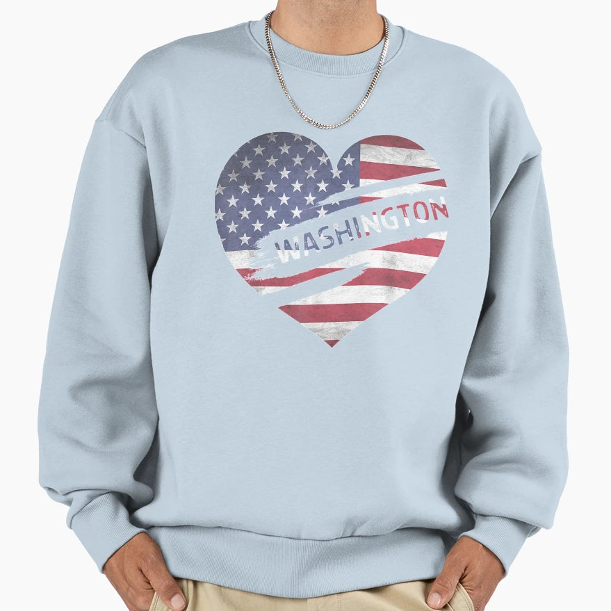 Washington 4Th July Independence Day Sweatshirt - Minimalist Print Unisex - T-Shirt, Sweatshirt, Hoodie