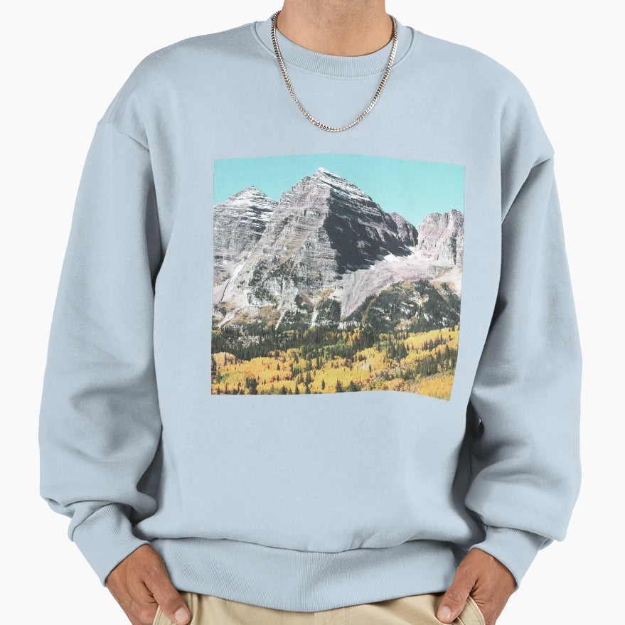 Fall Mountain Scene Sweatshirt - Trendy Graphic Unisex - T-Shirt, Sweatshirt, Hoodie