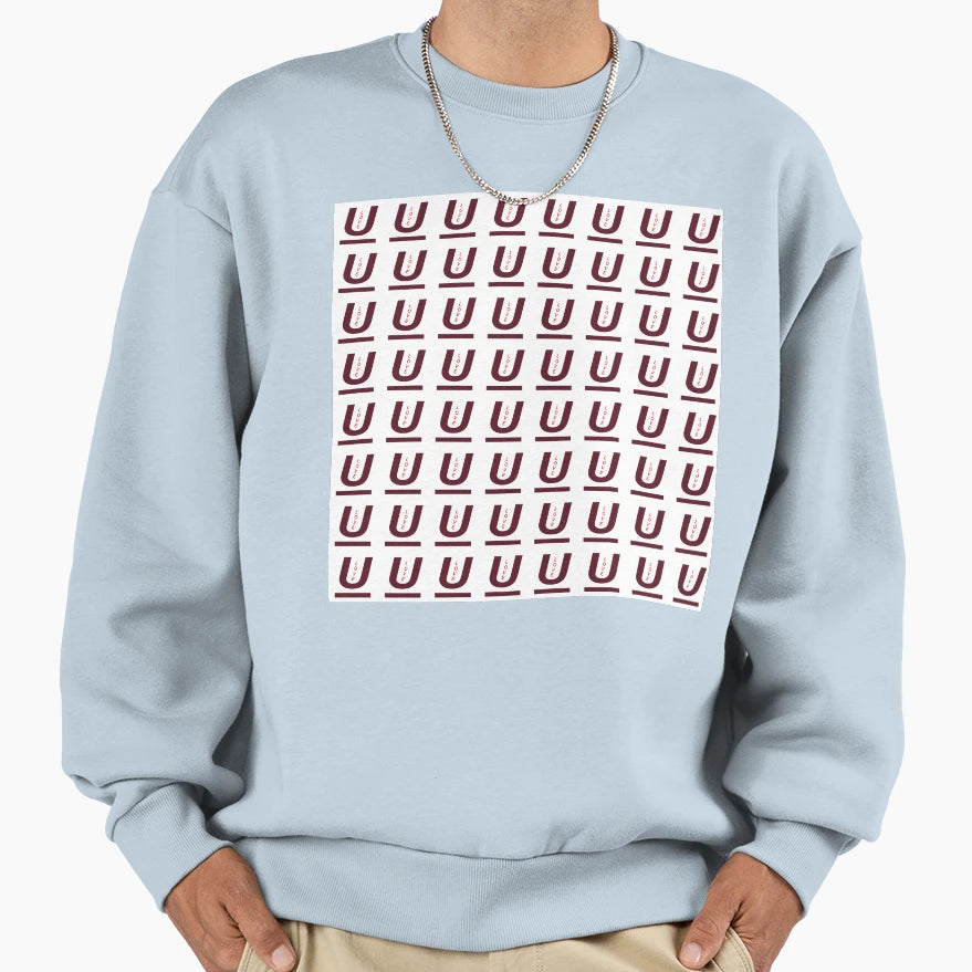 Love U Minimal Repeat Pattern Sweatshirt - Aesthetic Graphic Unisex - T-Shirt, Sweatshirt, Hoodie