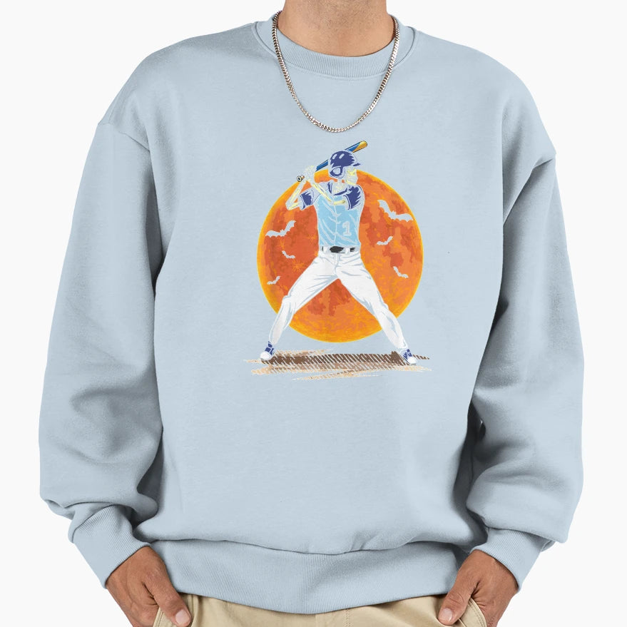 Baseball Skeleton Halloween Sweatshirt - Custom Art Print for Adults - T-Shirt, Sweatshirt, Hoodie